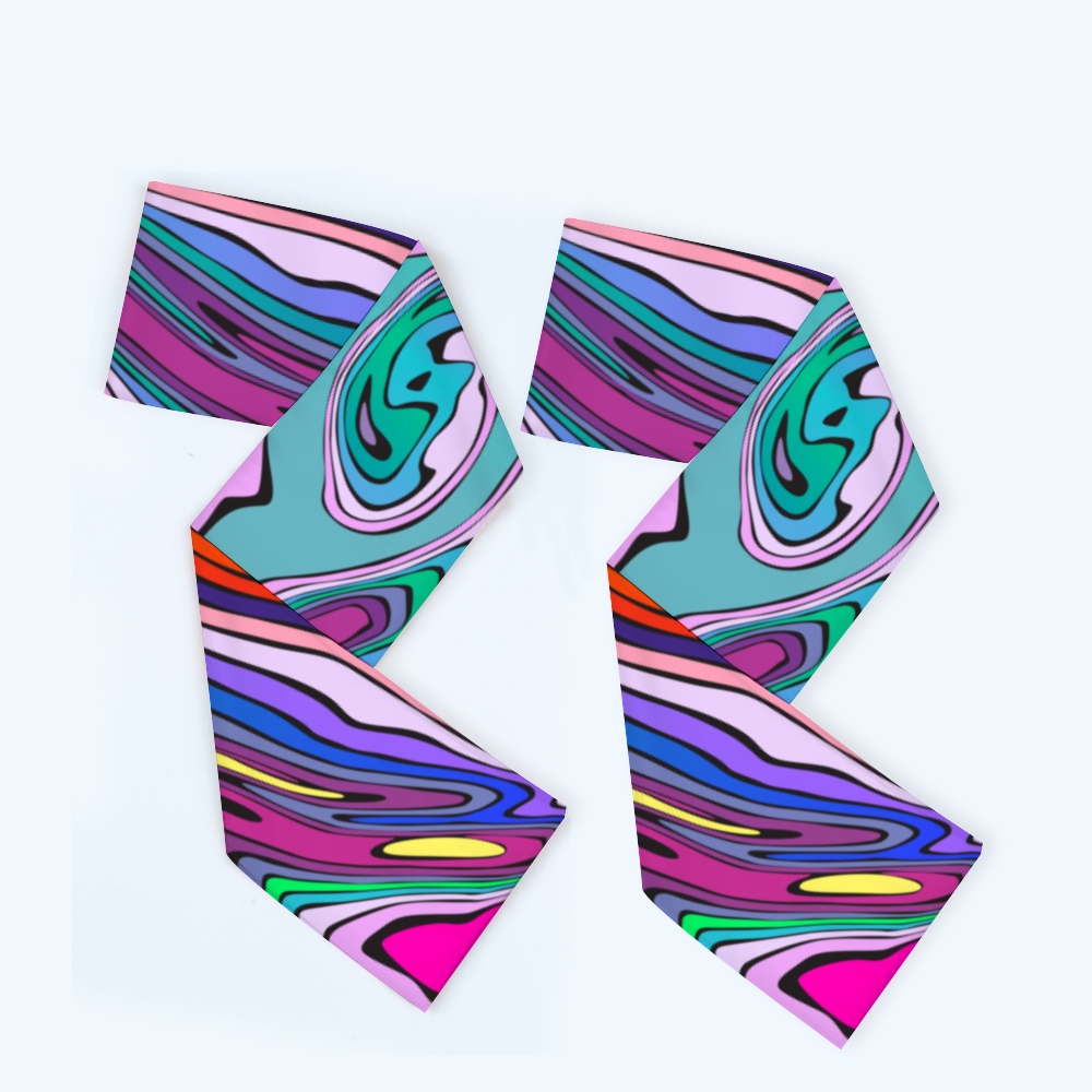 Clear Water Swirl - Long Double Sided Scarf