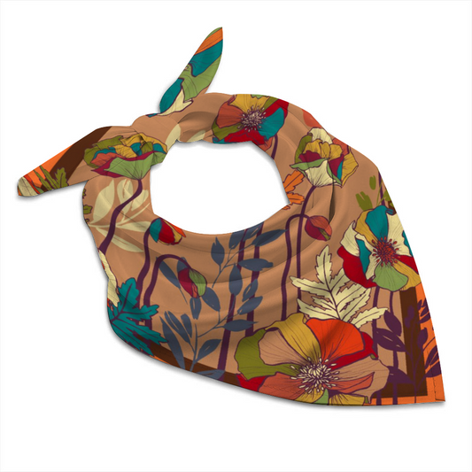 Warm Poppies - Large Square Scarf