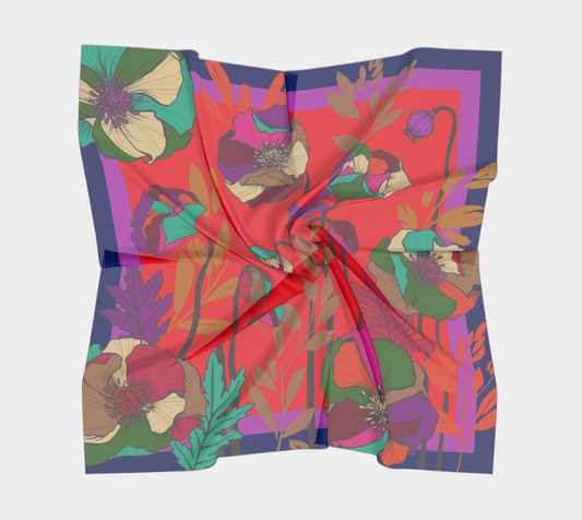 Deep Poppies - Large Square Scarf