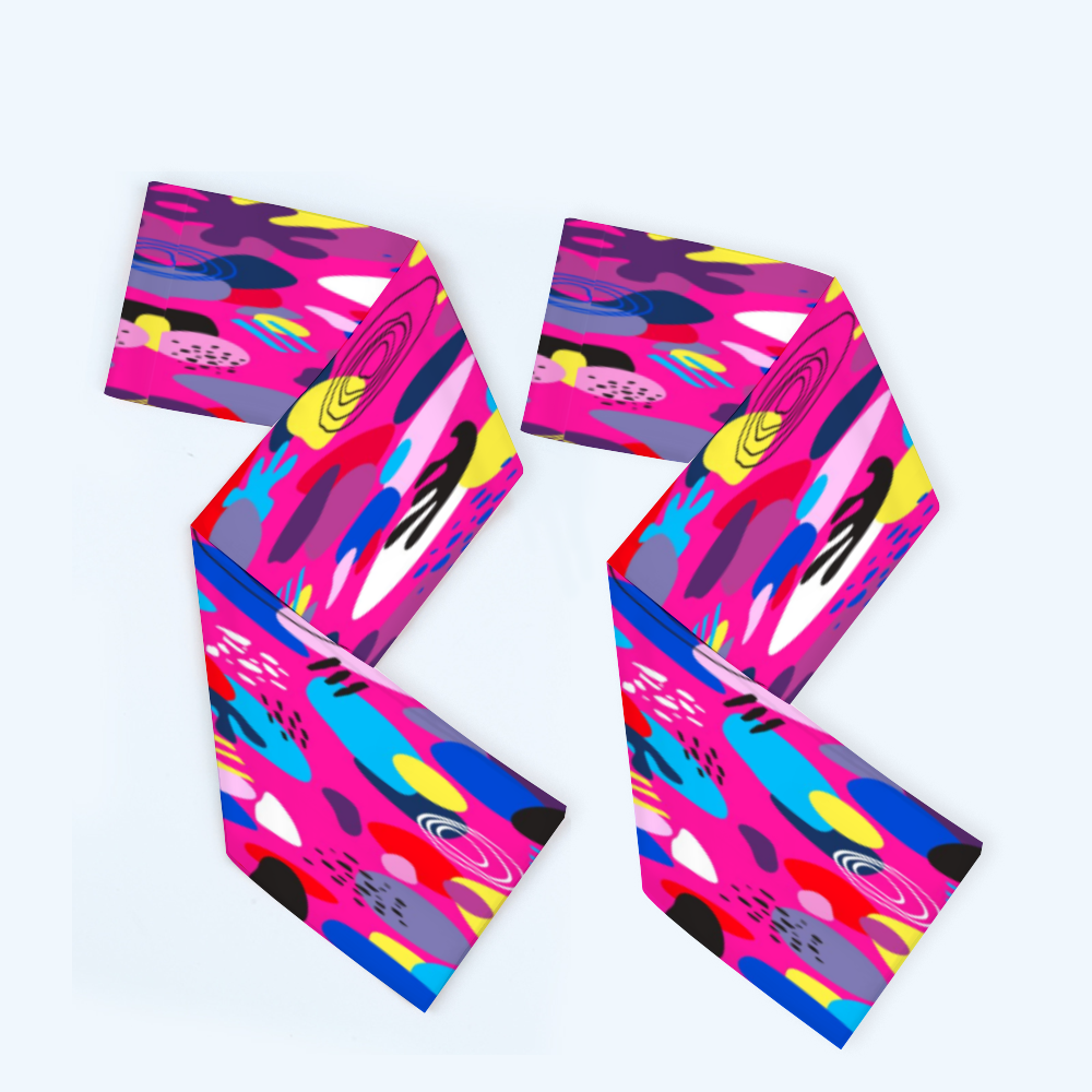 Clear - Abstract Design  - Long Double-Sided Scarf