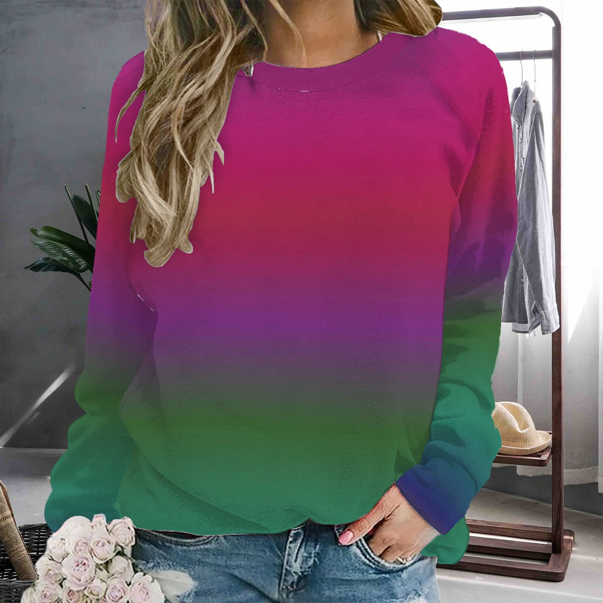 The Deep Color Harmony Spectrum - Terry Cloth Sweatshirt – Deep Ombre Blend