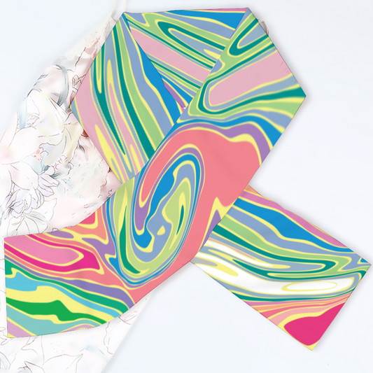 Light - Water Swirl - Long Double Sided Scarf