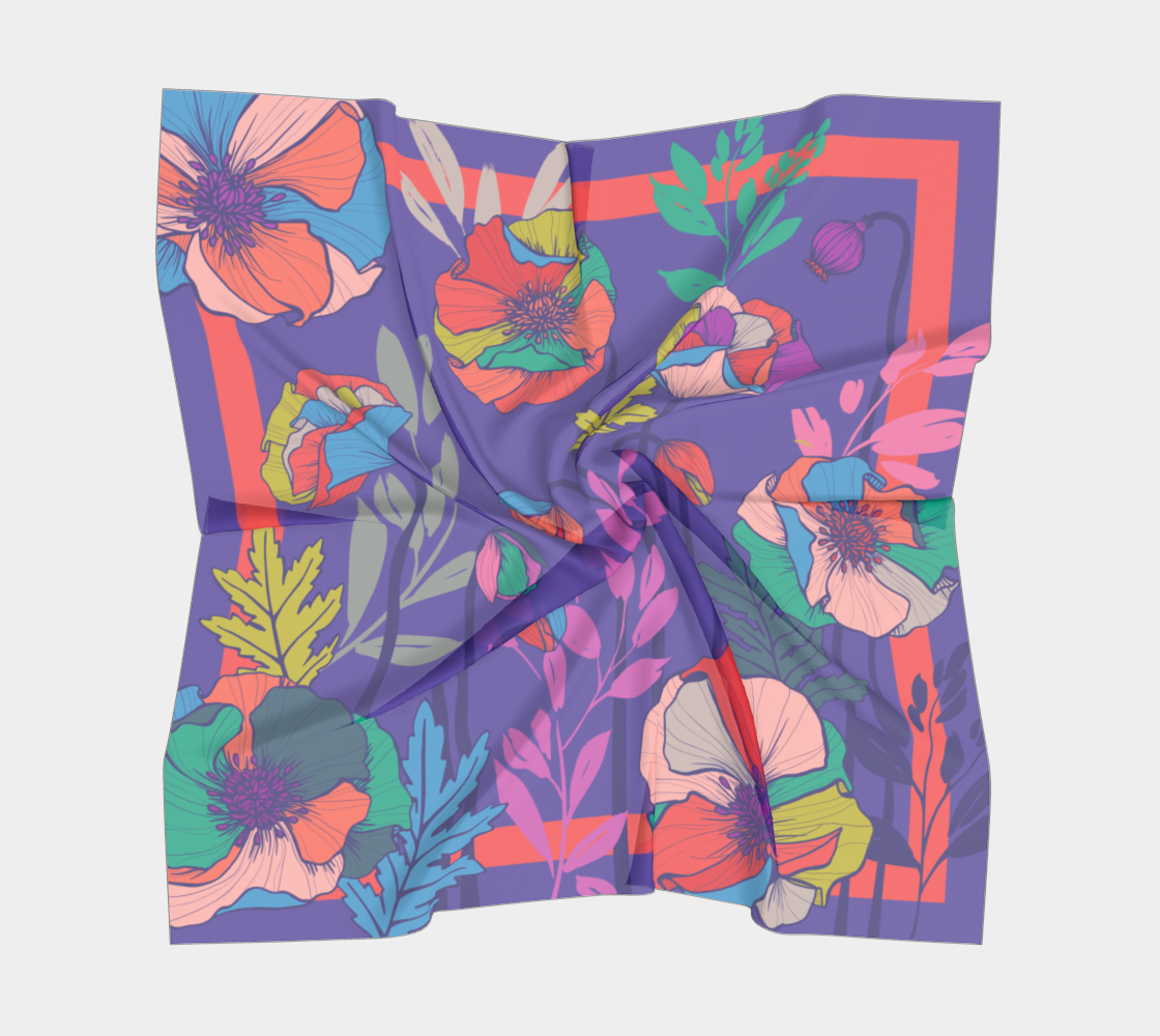 Fresh  Poppies - Large Square Scarf