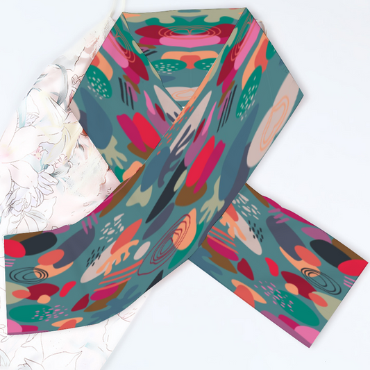 Soft - Abstract Design -Long Double Sided Scarf