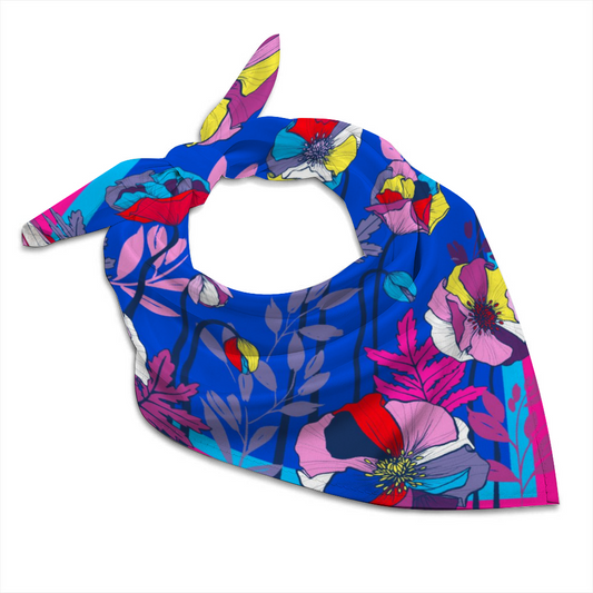Clear Poppies -  Large Square Scarf
