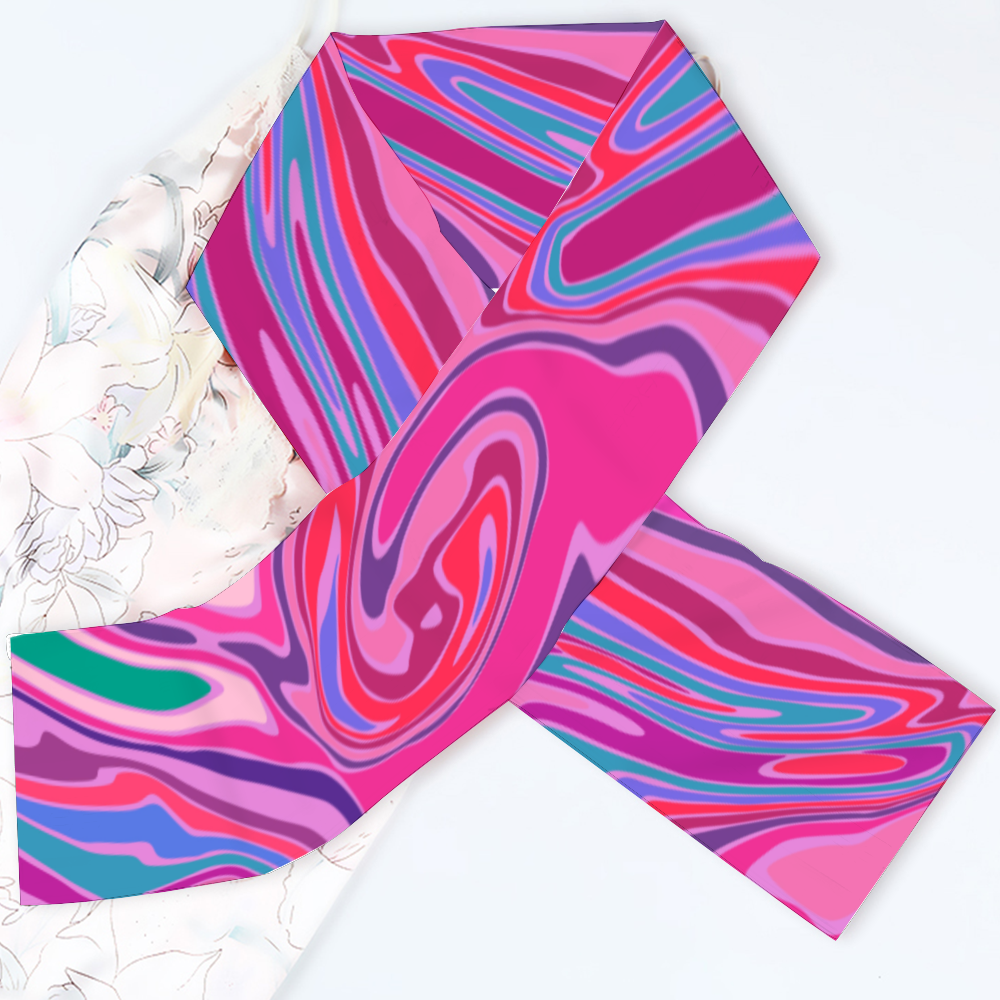 Cool - Water Swirl - Long Double Sided Scarf