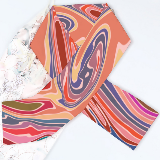 Soft  Water Swirl - Long Double Sided Scarf