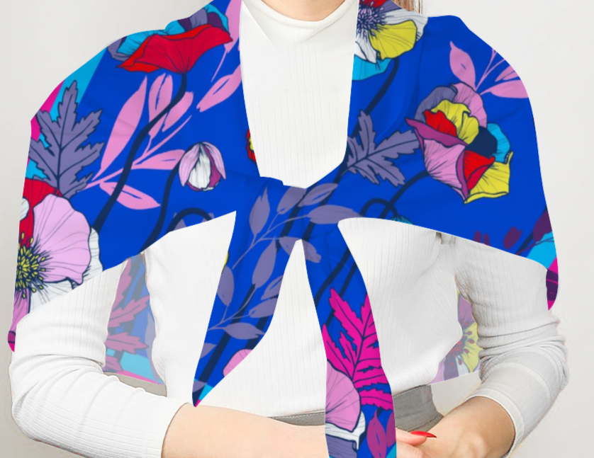 Clear Poppies -  Large Square Scarf