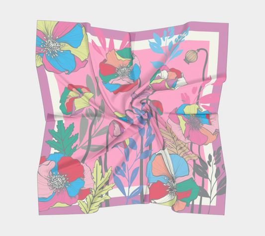 Light  Poppies - Large Square Scarf