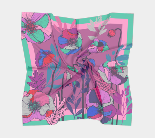 Cool -  Poppies - Large Square Scarf