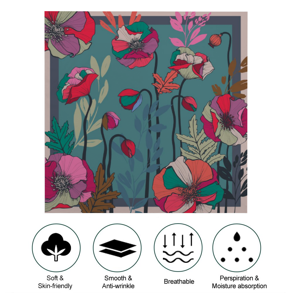 Soft Poppies - Large Square Scarf