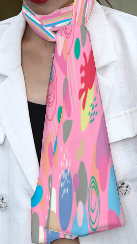 Light - Abstract Design - Long Double Sided Scarf