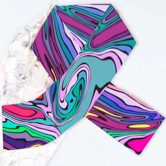 Clear Water Swirl - Long Double Sided Scarf