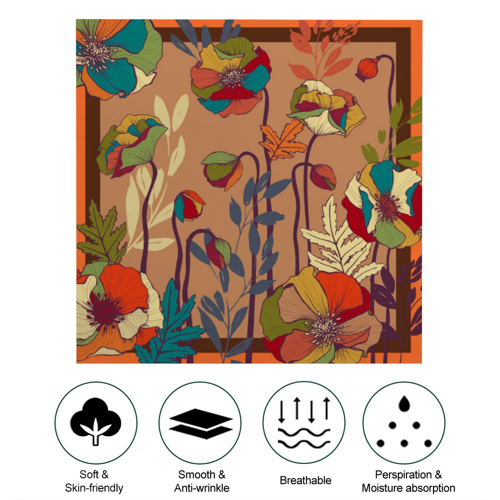 Warm Poppies - Large Square Scarf