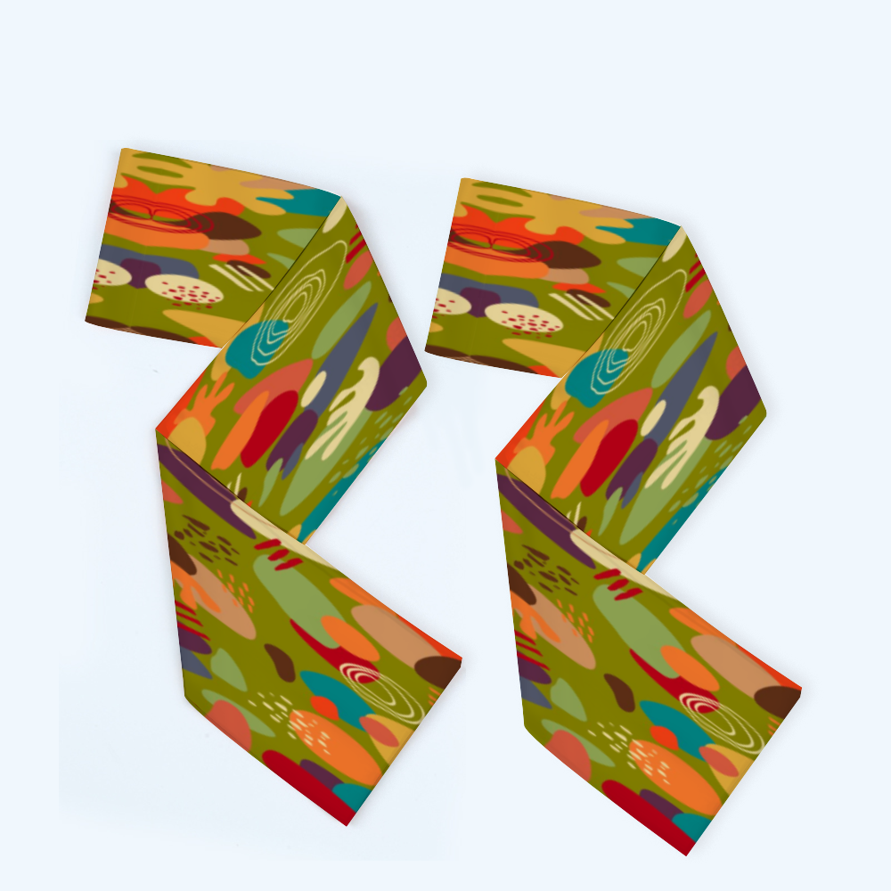 Warm - Abstract Long Double Sided  Scarf