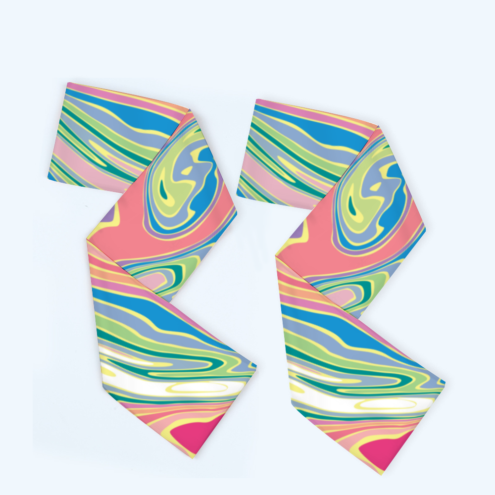 Light - Water Swirl - Long Double Sided Scarf