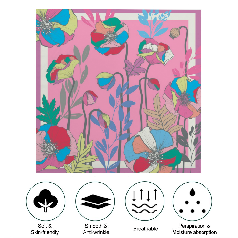 Light  Poppies - Large Square Scarf