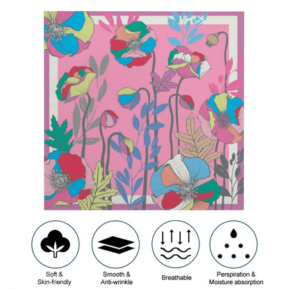 Light  Poppies - Large Square Scarf