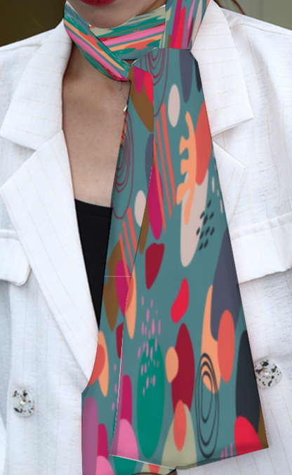 Soft - Abstract Design -Long Double Sided Scarf