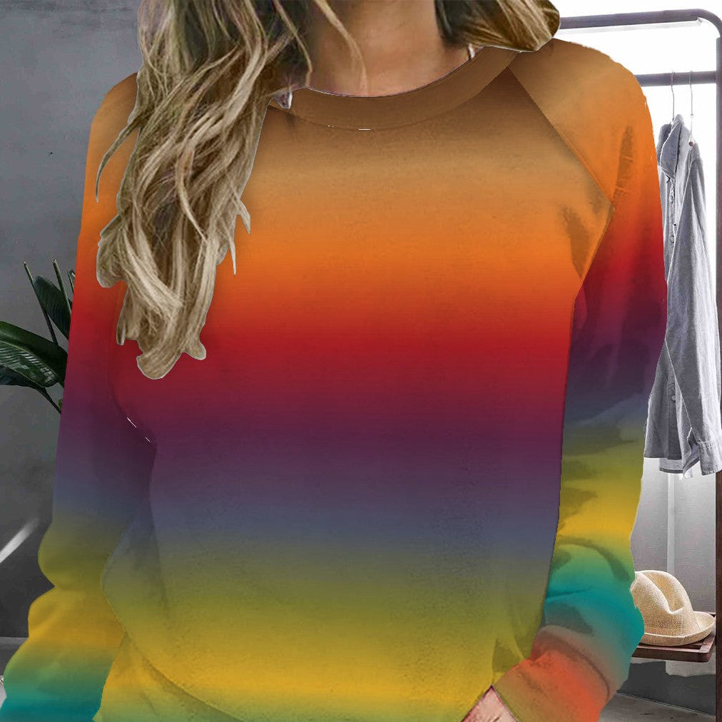 The  Warm Color Harmony Spectrum - Terry Cloth Sweatshirt – Warm  Ombre Blend