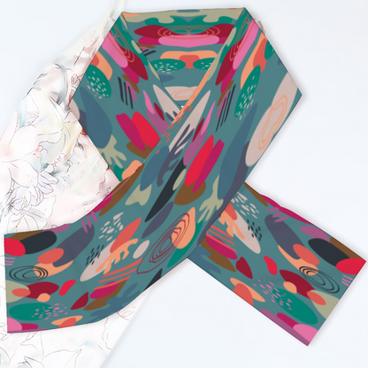 Soft - Abstract Design -Long Double Sided Scarf
