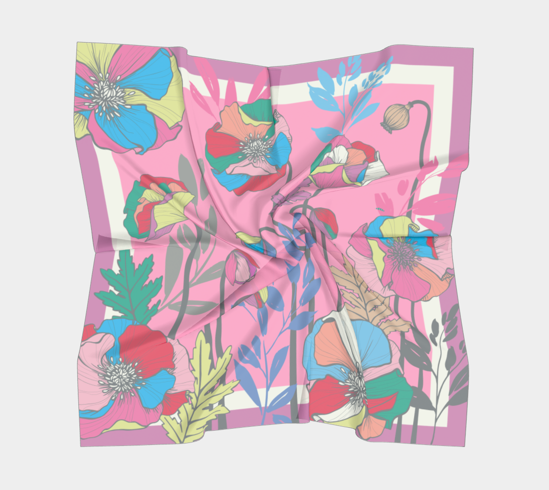 Light  Poppies - Large Square Scarf