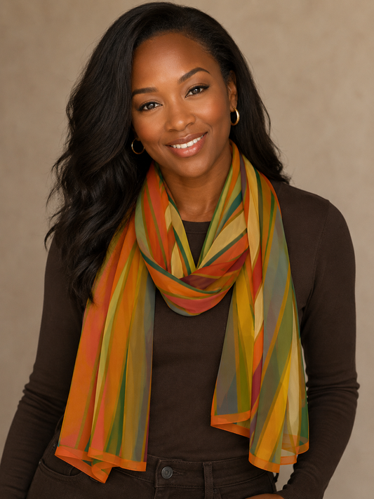 Warm - Water Swirl Chiffon Scarf