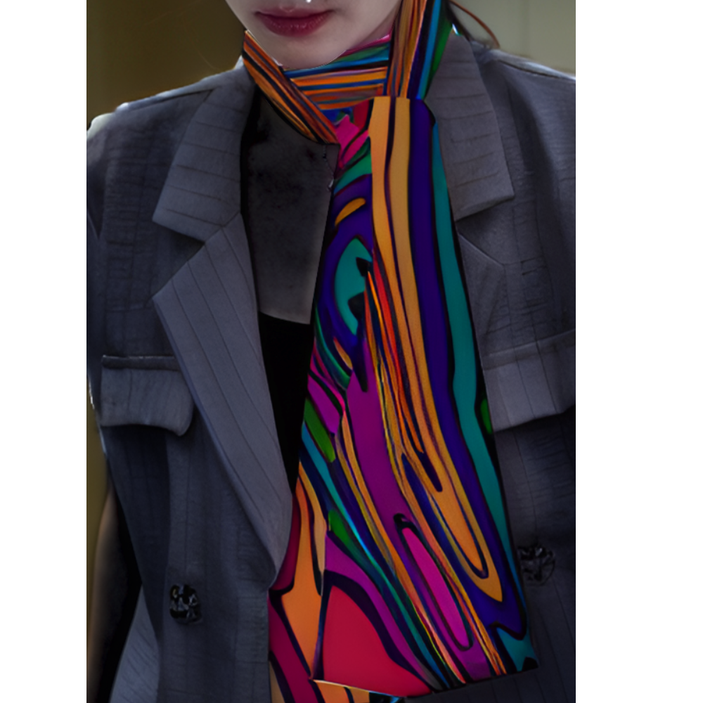 Deep - Water Swirl -  Long Double Sided Scarf