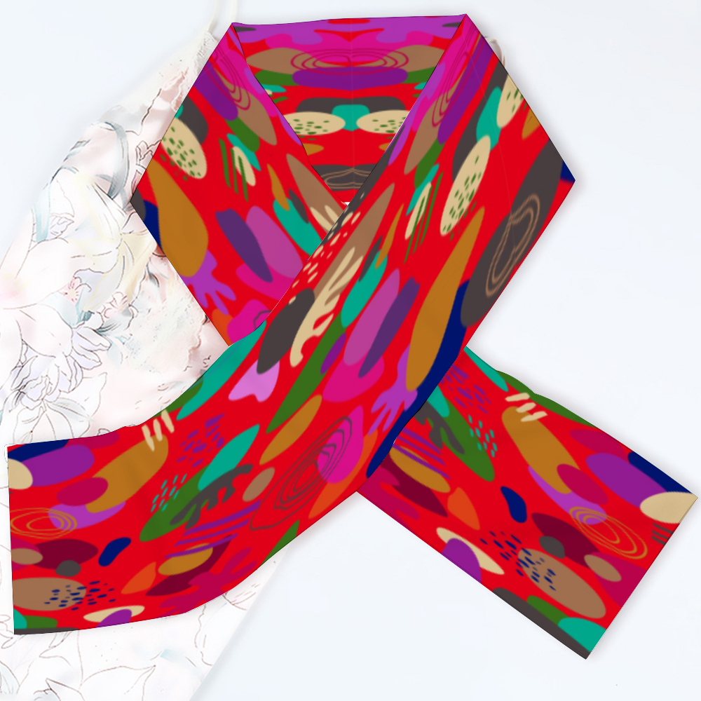 Deep - Abstract Design - Long Double Sided Scarf