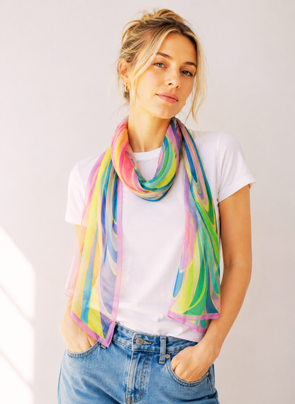 Light  - Water Swirl Chiffon Scarf