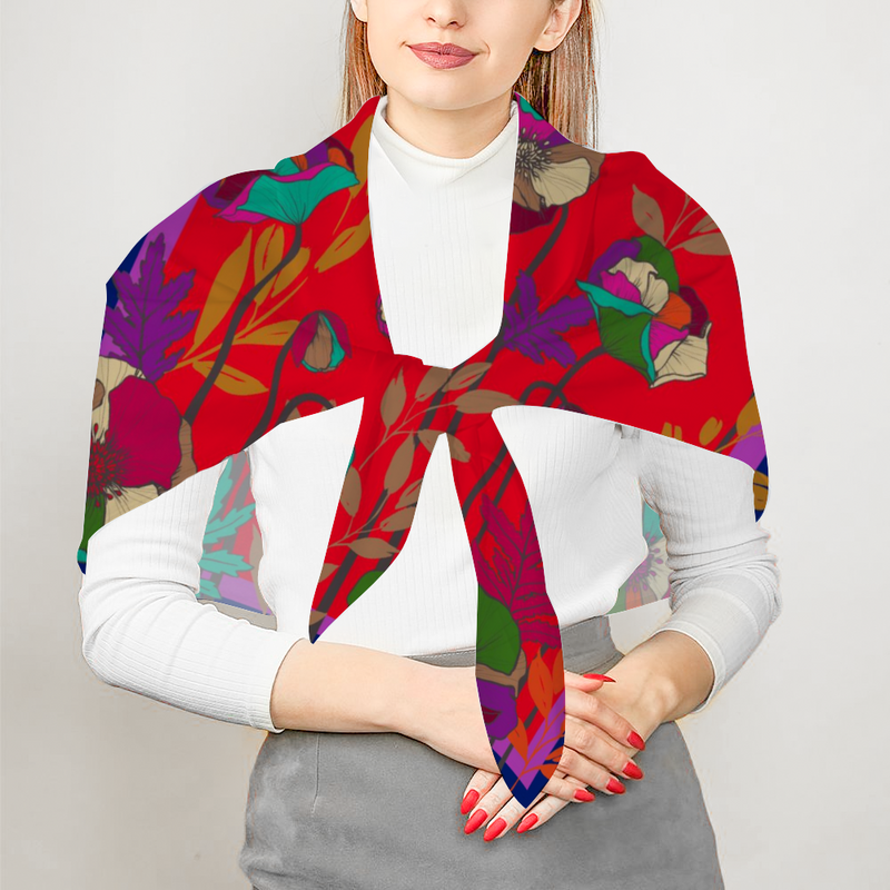 Poppies Square Scarf - Deep