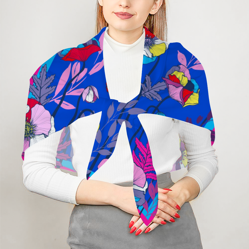 Poppies Square Scarf - Clear